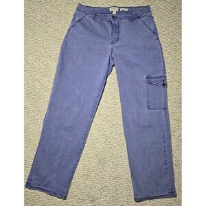 LOGO by Lori Goldstein Lavender Cargo Boyfriend Fit Denim Jeans Women's 10